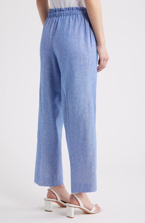 ANNE KLEIN ANNE KLEIN LINEN BLEND CROP WIDE LEG DRAWSTRING PANTS