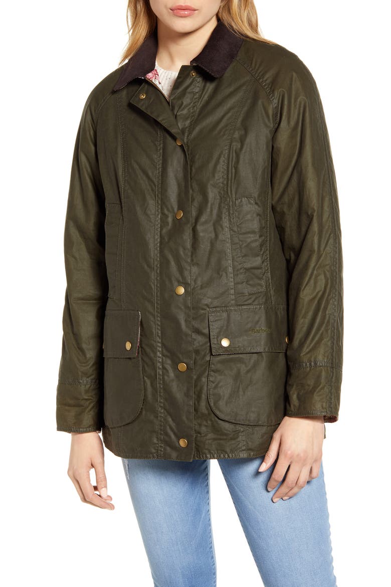 Violet Lightweight Waxed Cotton Canvas Coat, Alternate, color, ARCHIVE OLIVE