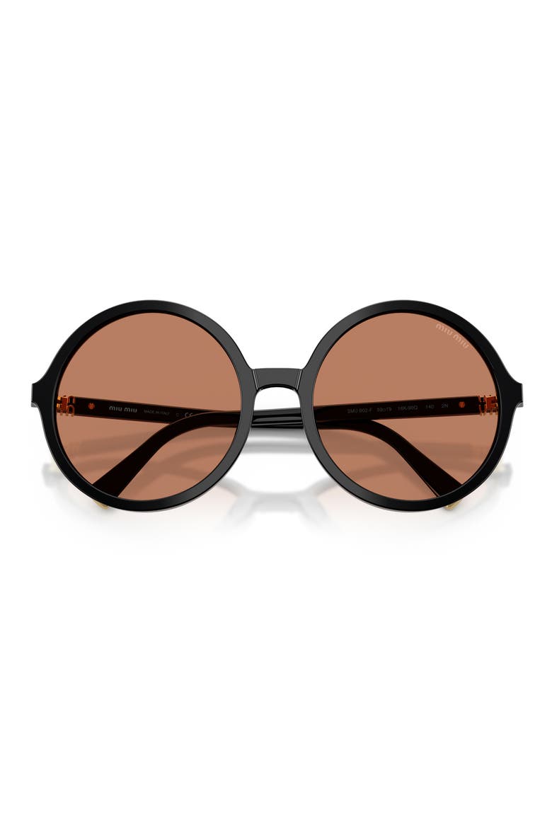 59mm Round Sunglasses, Alternate, color, BLACK / BROWN
