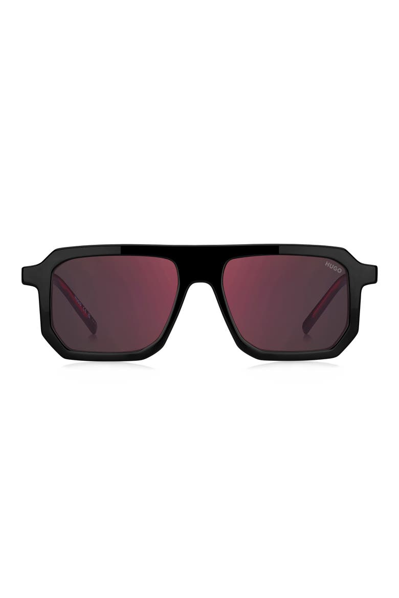 HG 1312/S Rectangular Sunglasses, Main, color, BLACK