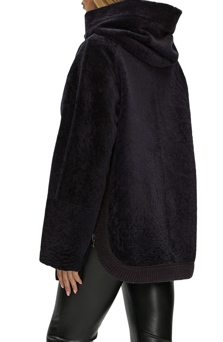 GORSKI Reversible Textured Genuine Shearling Lamb Zip Parka with Ribbed Hem, Alternate, color, Brown/Brown