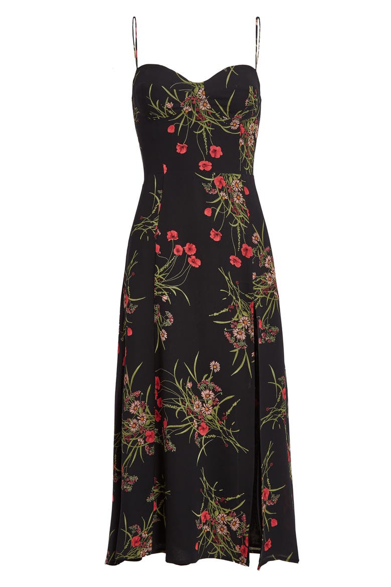 Juliette High Slit Sundress, Alternate, color, BLACK
