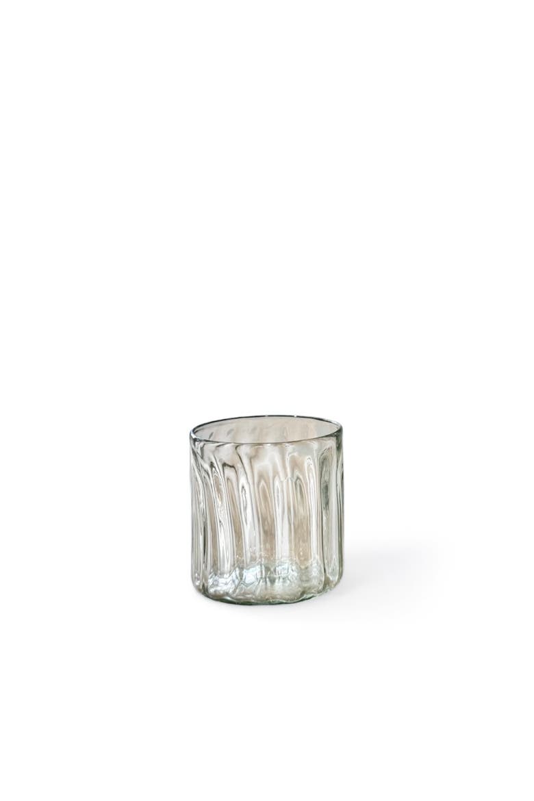 Handblown Fluted Tumbler - Set of 2, Alternate, color, Clear - Small