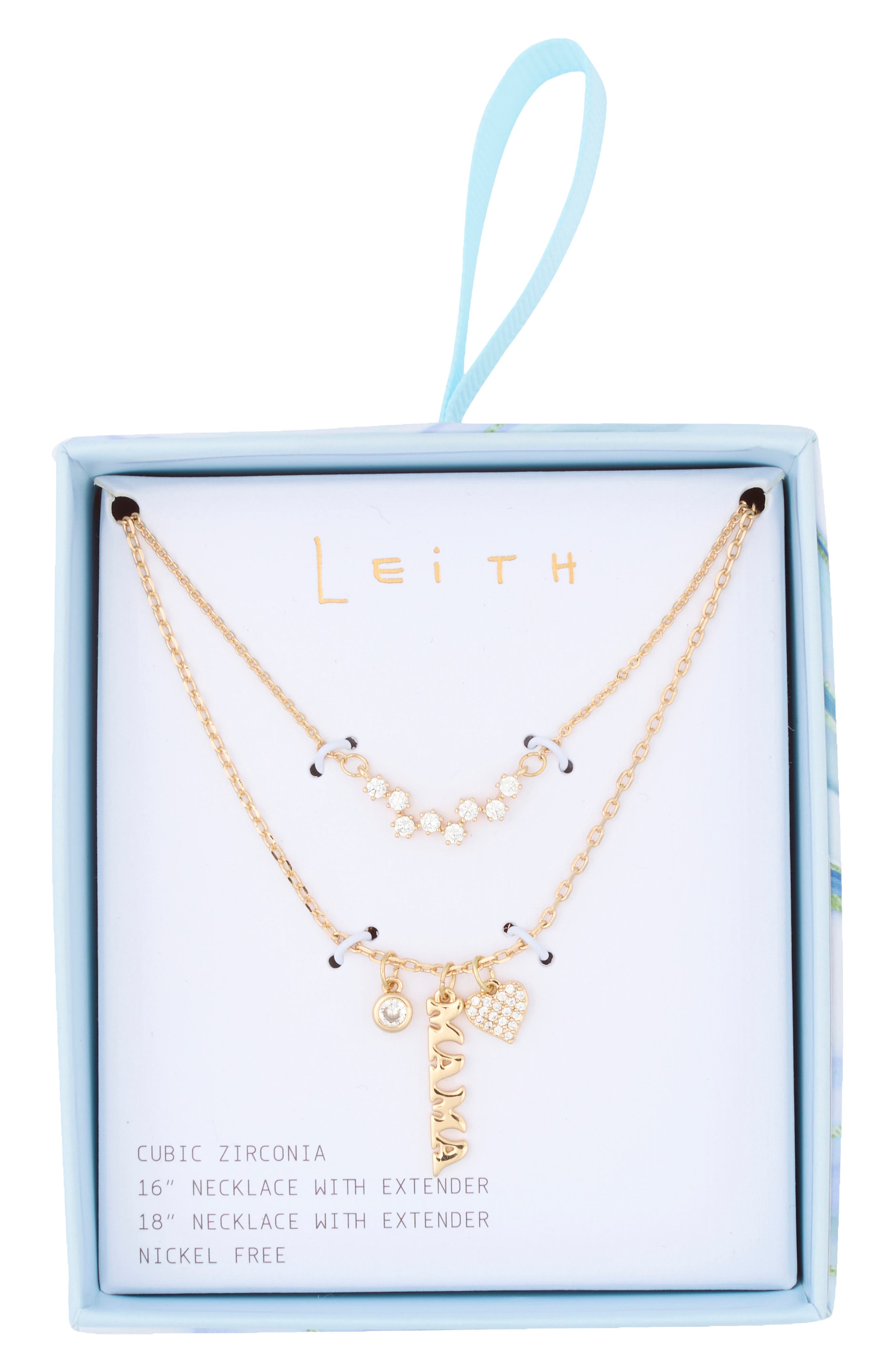 Leith Set of 2 Mama Cluster Charm Necklaces