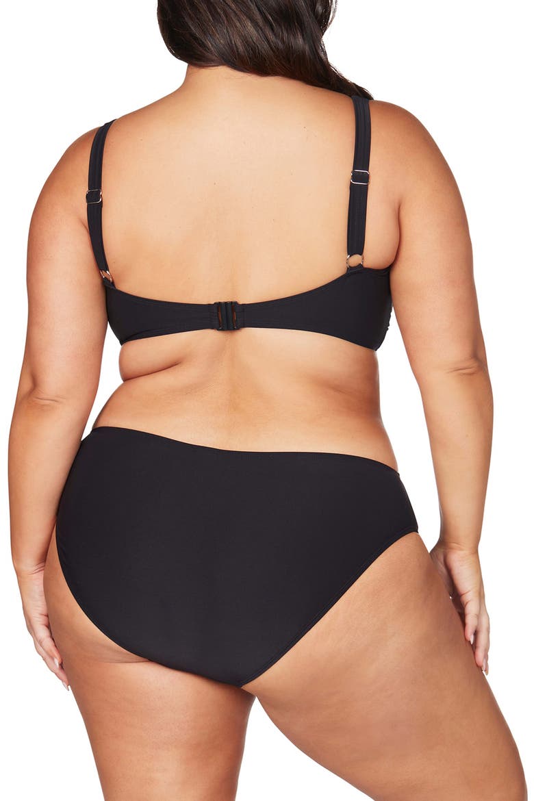 Hues Delacroix Cross Front D-Cup & Up Bikini Top, Alternate, color, BLACK