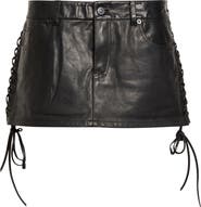 Balenciaga Lace-Up Leather Miniskirt
