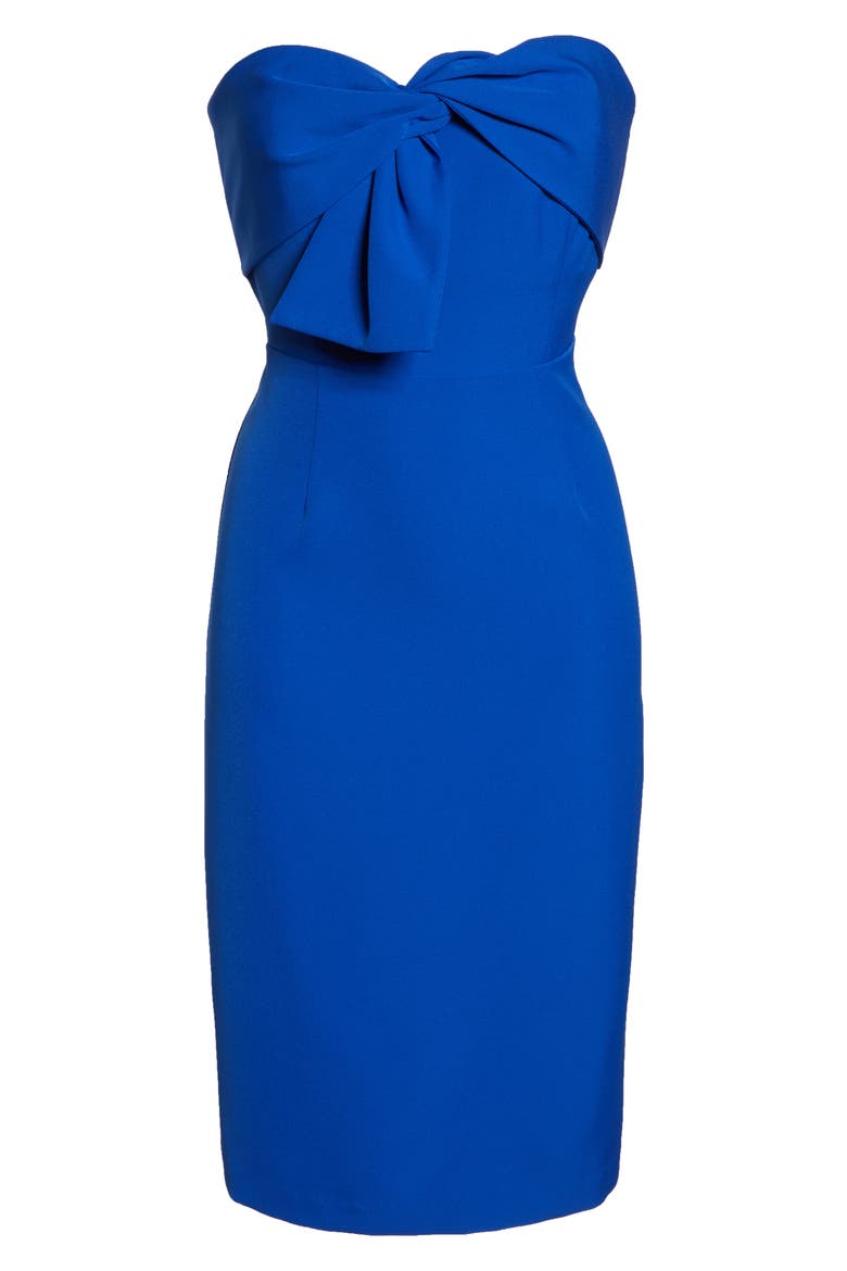 Strapless Bow Detail Sheath Dress, Alternate, color, COBALT
