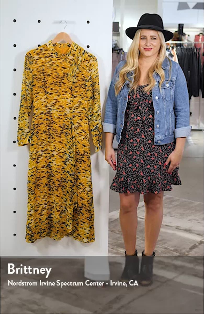 Ines Ikat Animal Print Long Sleeve Dress, sales video thumbnail