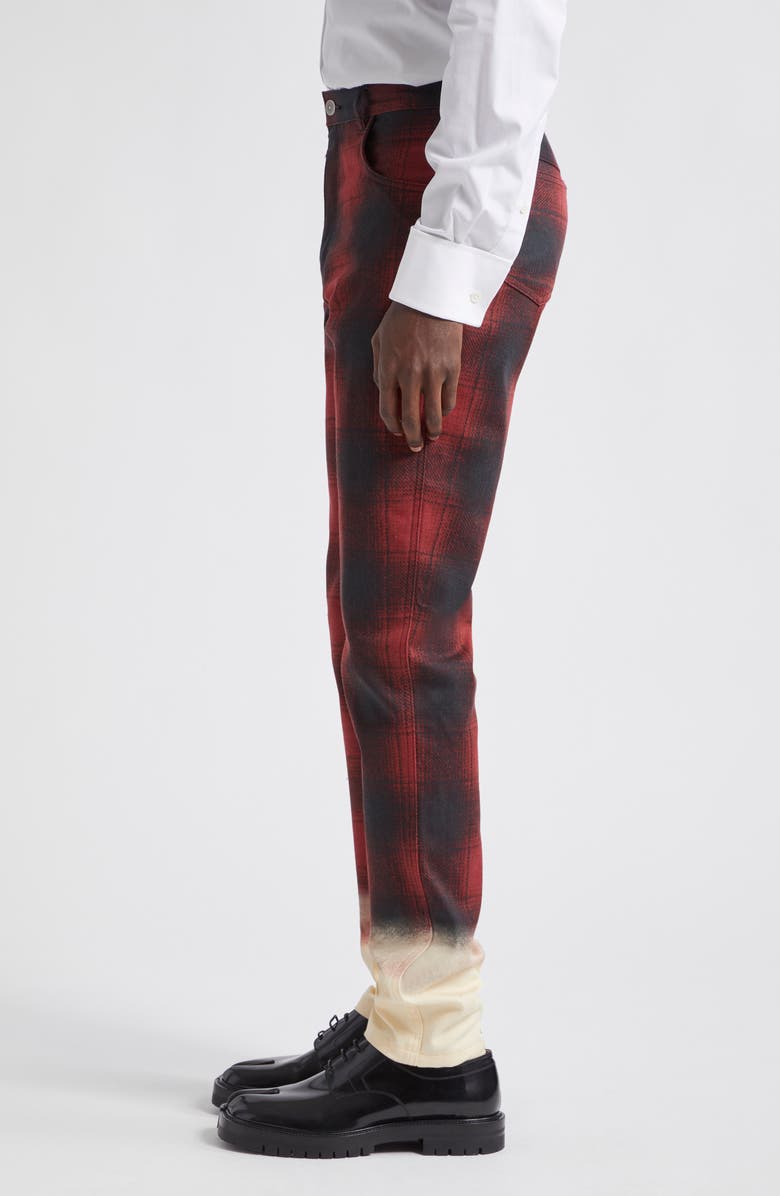 Maison Margiela x Pendleton Plaid Ombré Stretch Cotton Trousers, Alternate, color, 