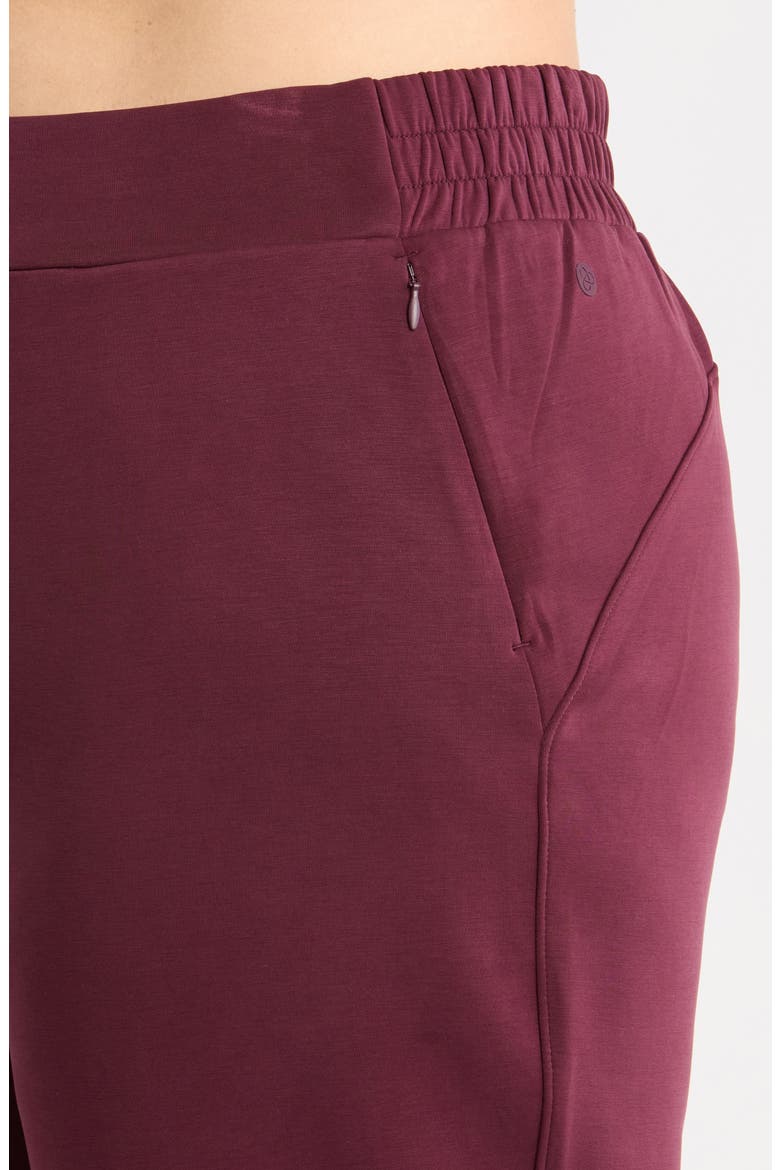 Cozy Luxe High Waist Straight Leg Pants, Alternate, color, BURGUNDY STEM