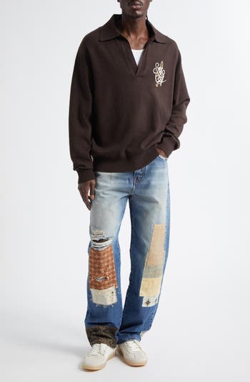 MA Quad Art Patch Straight Leg Jeans