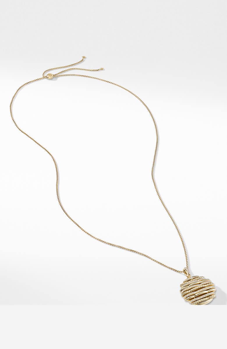 David Yurman Tides Pendant Necklace in 18K Yellow Gold with Diamonds, Alternate, color,