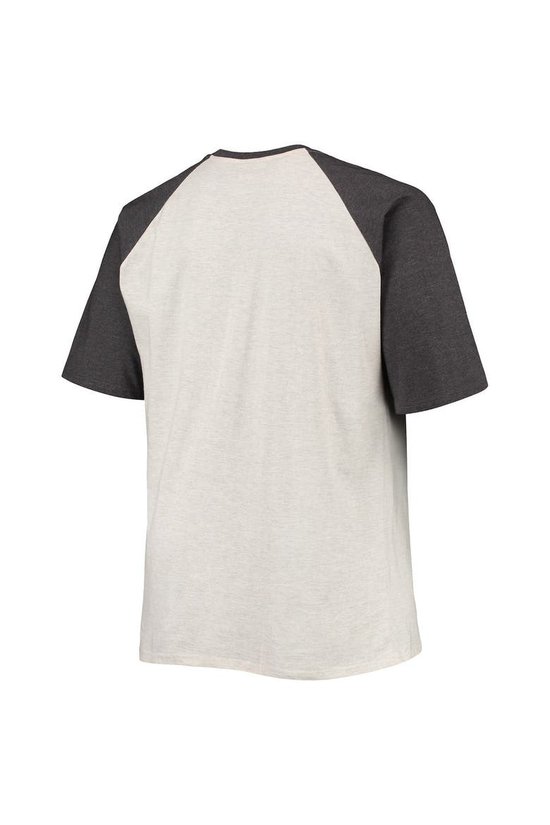 Men's Oatmeal/Heathered Charcoal Buffalo Bills Big & Tall Raglan T-Shirt, Alternate, color, Oatmeal
