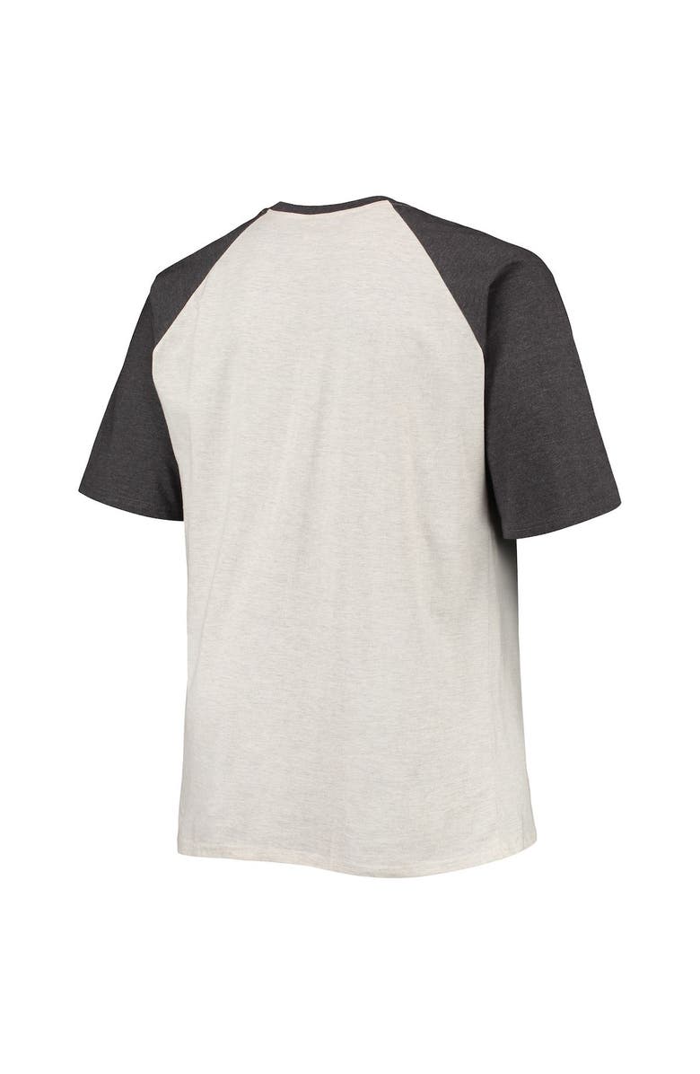 PROFILE Men's Oatmeal/Heathered Charcoal Buffalo Bills Big & Tall Raglan T-Shirt, Alternate, color, 