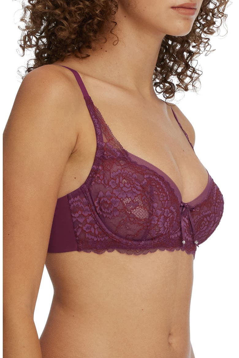 Minx Underwire Balconette Bra, Alternate, color, GRAPPA/RED