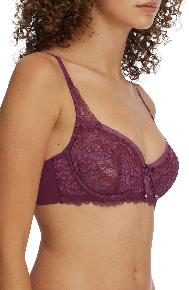Skarlett Blue Minx Underwire Balconette Bra, Alternate, color, Grappa/ Red