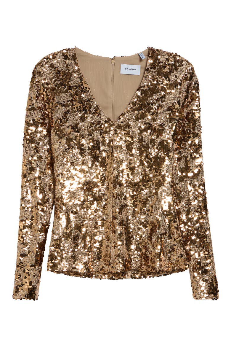 Megan Stretch Sequin Top, Alternate, color, COPPER