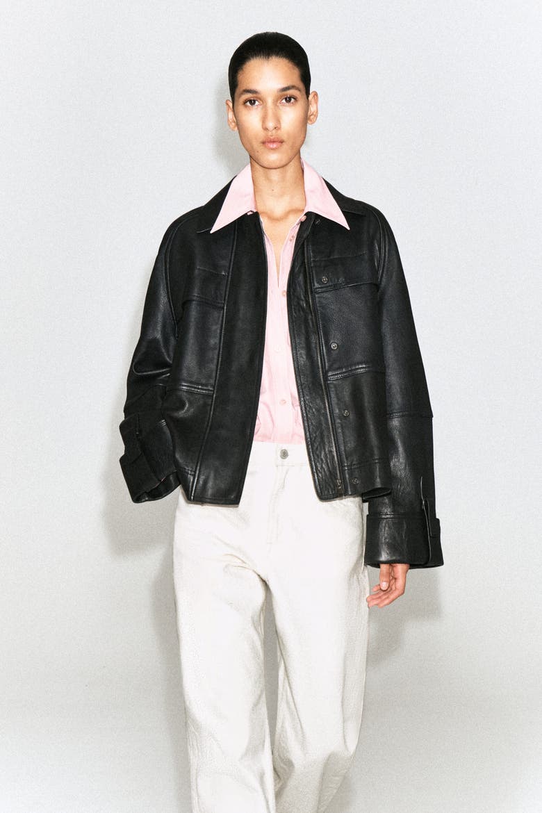 Leather Workwear Jacket, Alternate, color, BLACK
