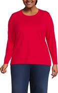 Lands' End Supima Cotton Long Sleeve Crewneck T-Shirt