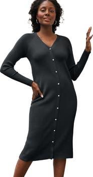 Jessica London Button Front Midi Dress
