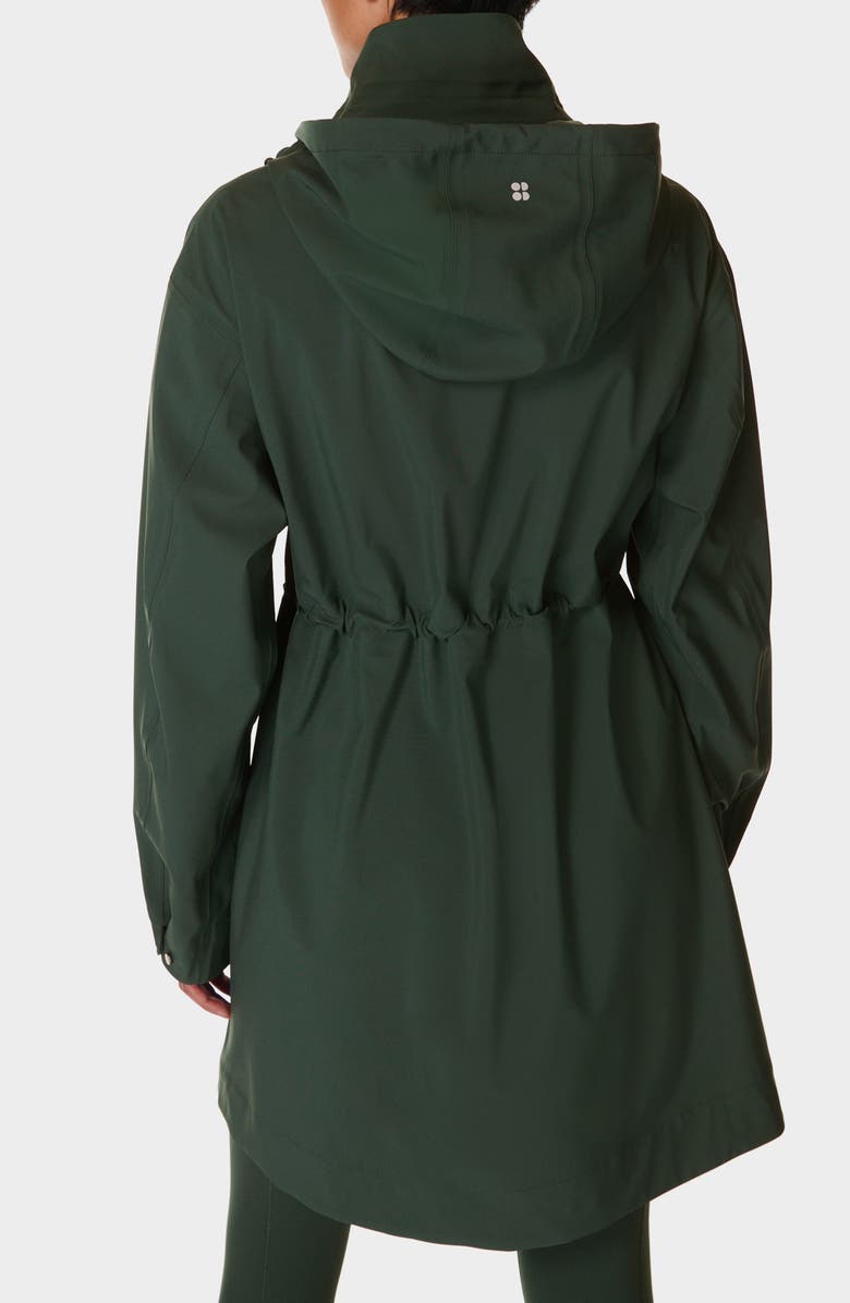 Sweaty Betty Guide Waterproof Hooded Jacket, Alternate, color, Trek Green