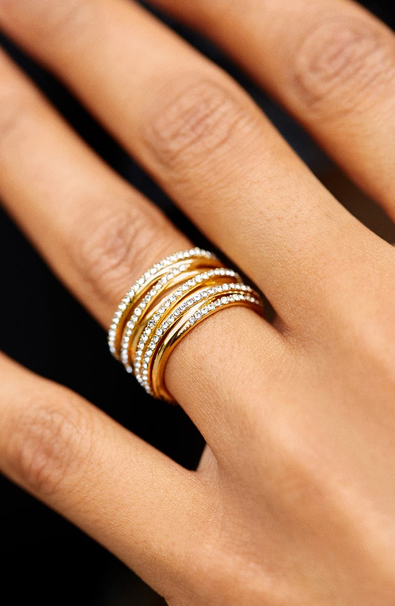 BaubleBar Jamila Crystal Multiband Ring, Alternate, color, 