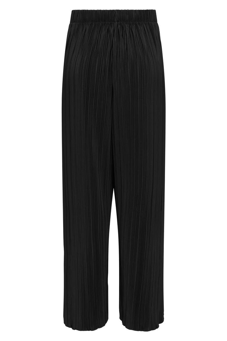 Pery High Waist Plissé Flare Leg Pants, Alternate, color, BLACK