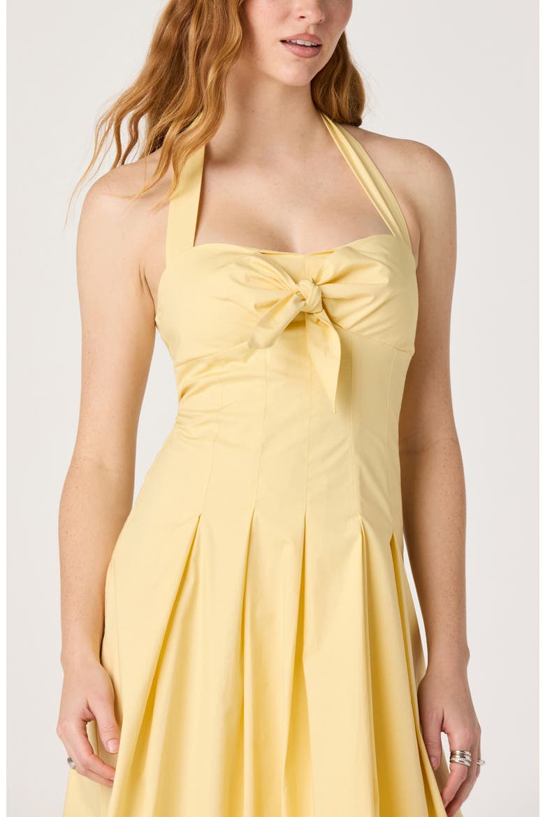 Janae Halter Midi Dress, Alternate, color, BUTTER YELLOW