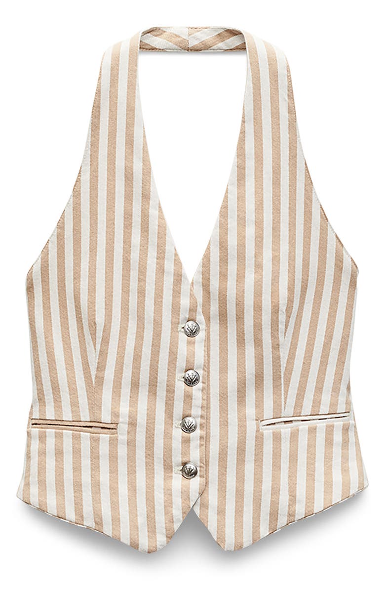 rag & bone Ethel Button-Up Vest, Alternate, color, Tan Stripe