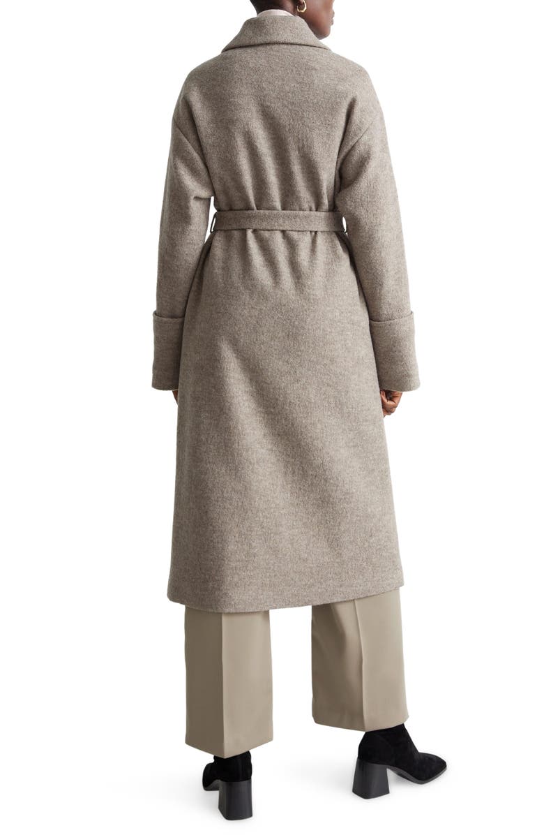 & Other Stories Relaxed Fit Belted Long Wool Coat, Alternate, color, 