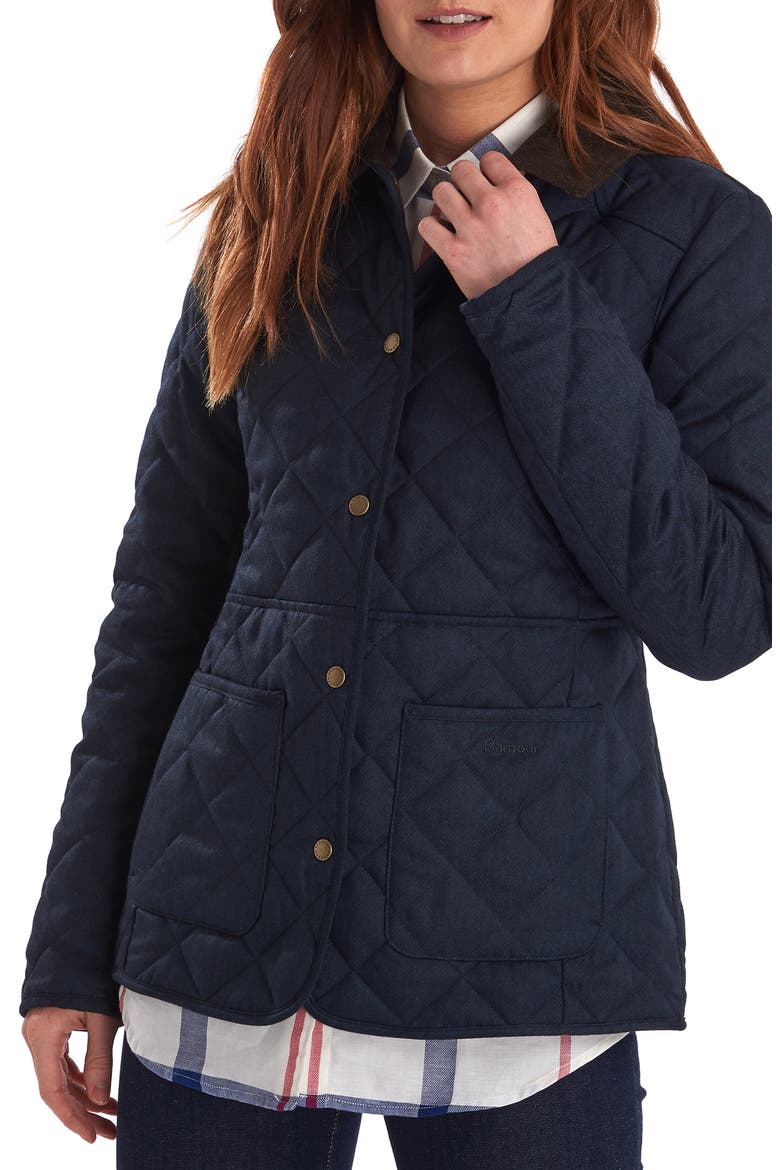Helvellyn Quilted Jacket, Main, color, NAVY HERRINGBONE/ CLASSIC