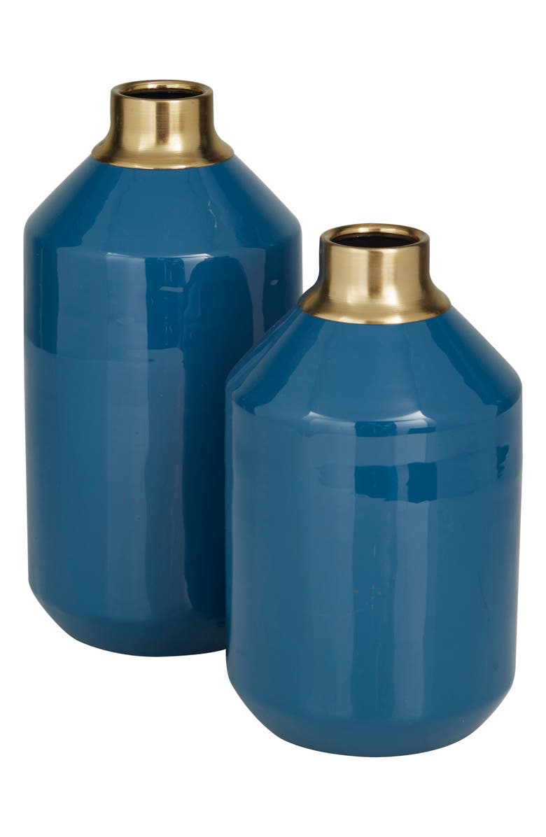 Novogratz Blue 2-Piece Metal Vase, Alternate, color,