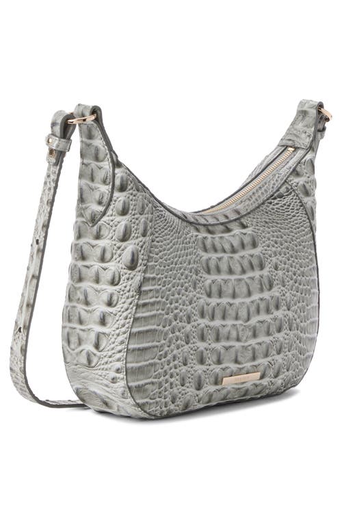 Brahmin Corinne Croc Embossed Leather Crossbody In Gray
