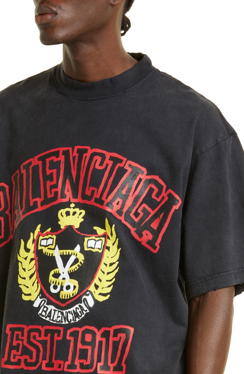 Balenciaga DIY College Logo Cotton Graphic T-Shirt, Alternate, color, 
