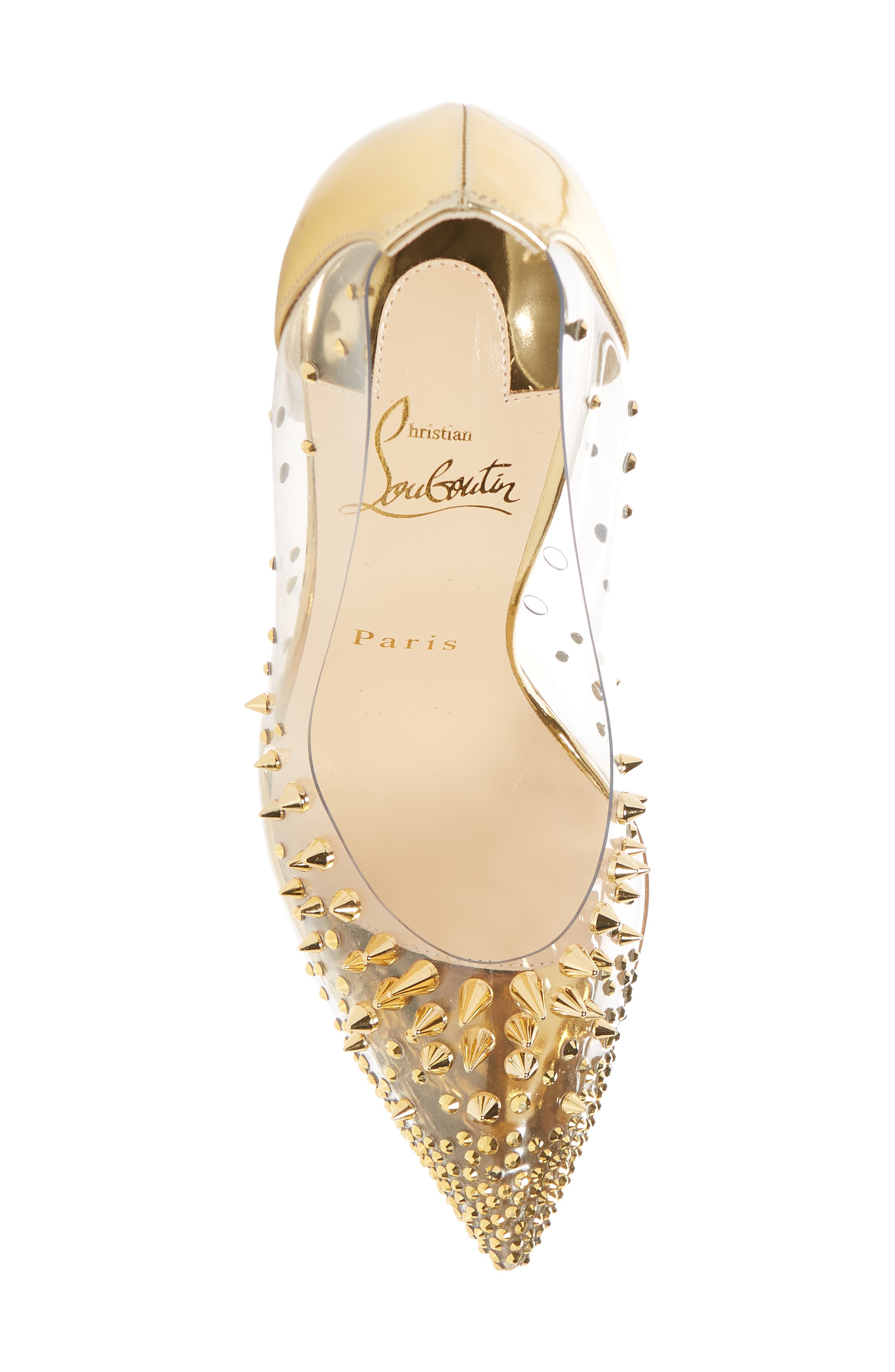 Christian Louboutin Grotika Spike Clear Pump, Alternate, color, 