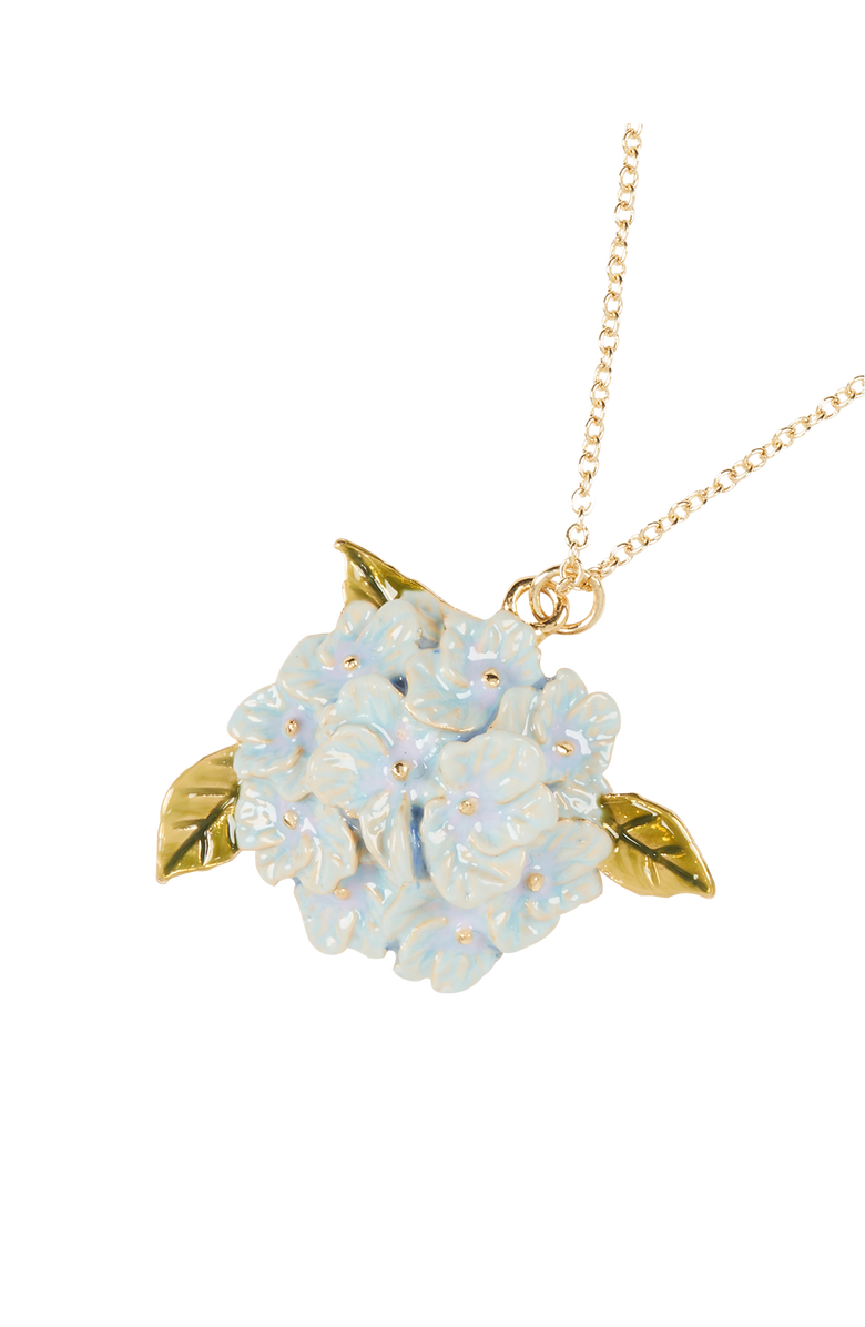 Fable England Enamel Hydrangea Necklace, Main, color, Multi & Gold