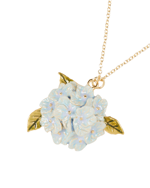 Enamel Hydrangea Necklace