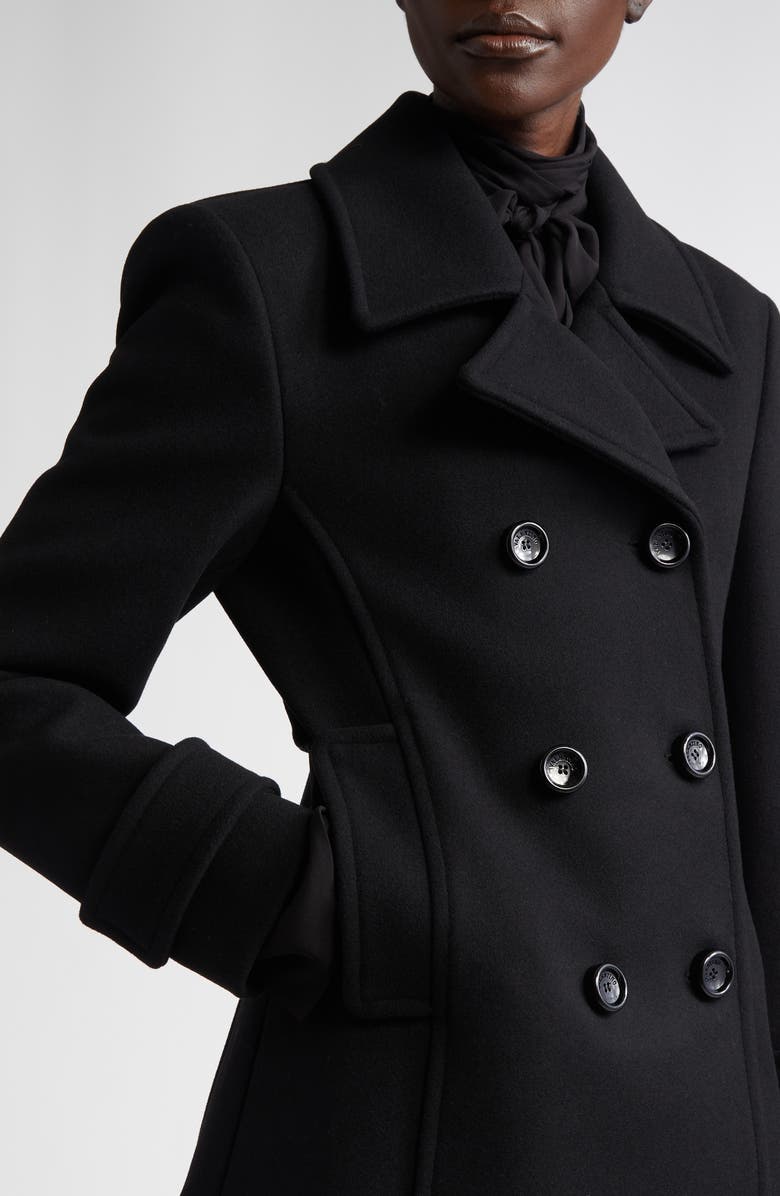 Valentino Garavani Compact Wool Coat, Alternate, color, Nero