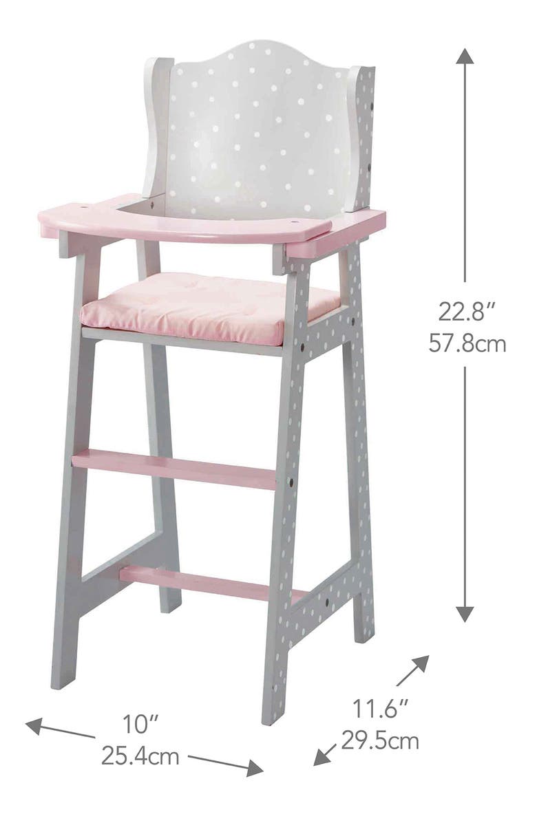 Teamson Kids Olivia's Little World Baby Doll High Chair, Alternate, color, Gray