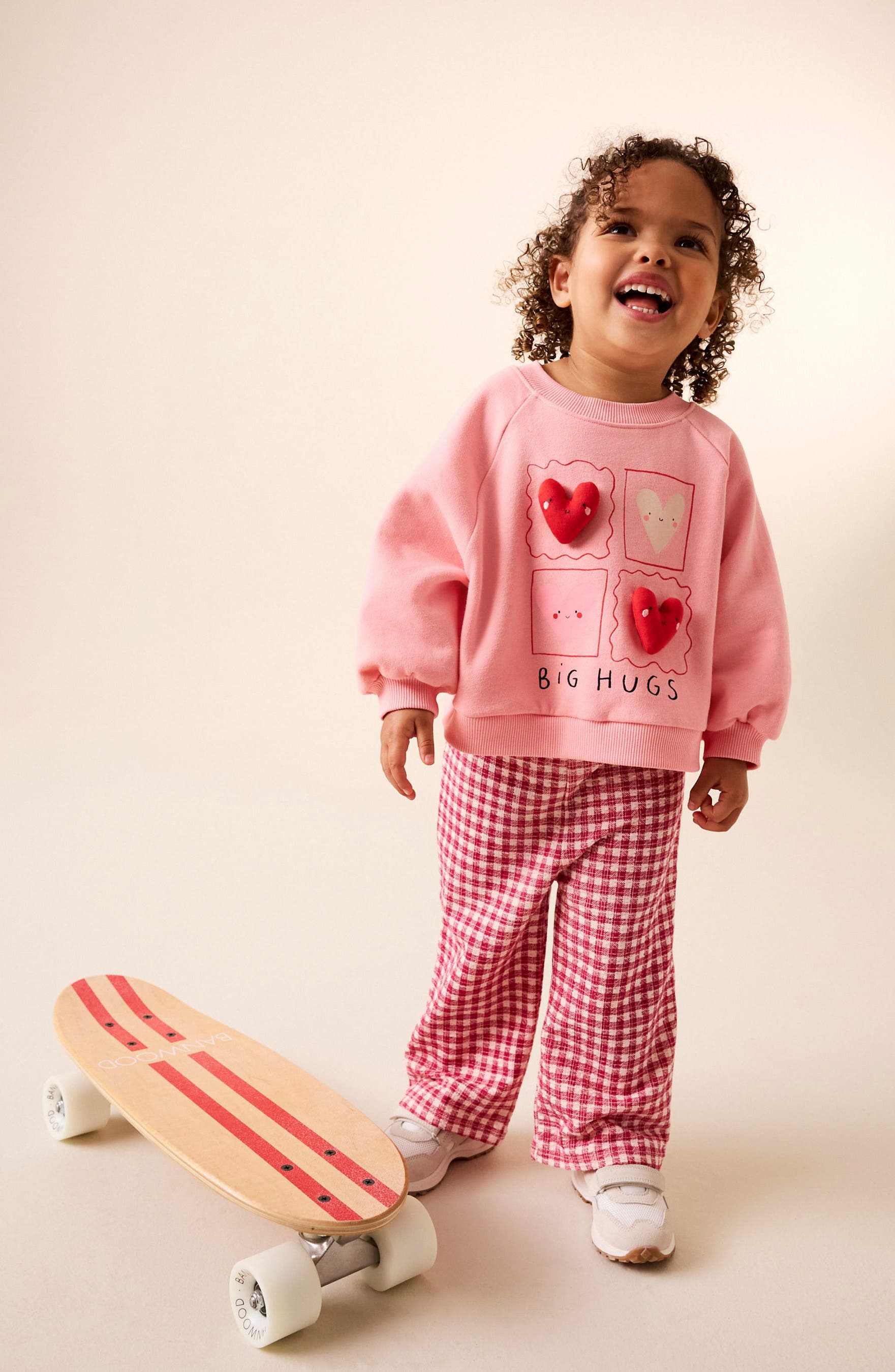 NEXT Kids' Appliqué Sweatshirt & Gingham Pants Set — фото 8