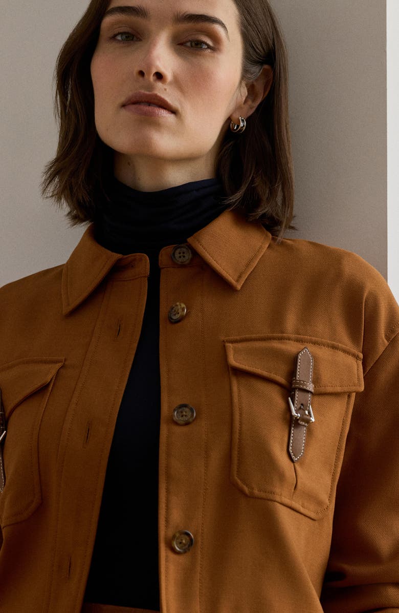 Lauren Ralph Lauren Buckle Trim Serge Crop Jacket, Alternate, color,