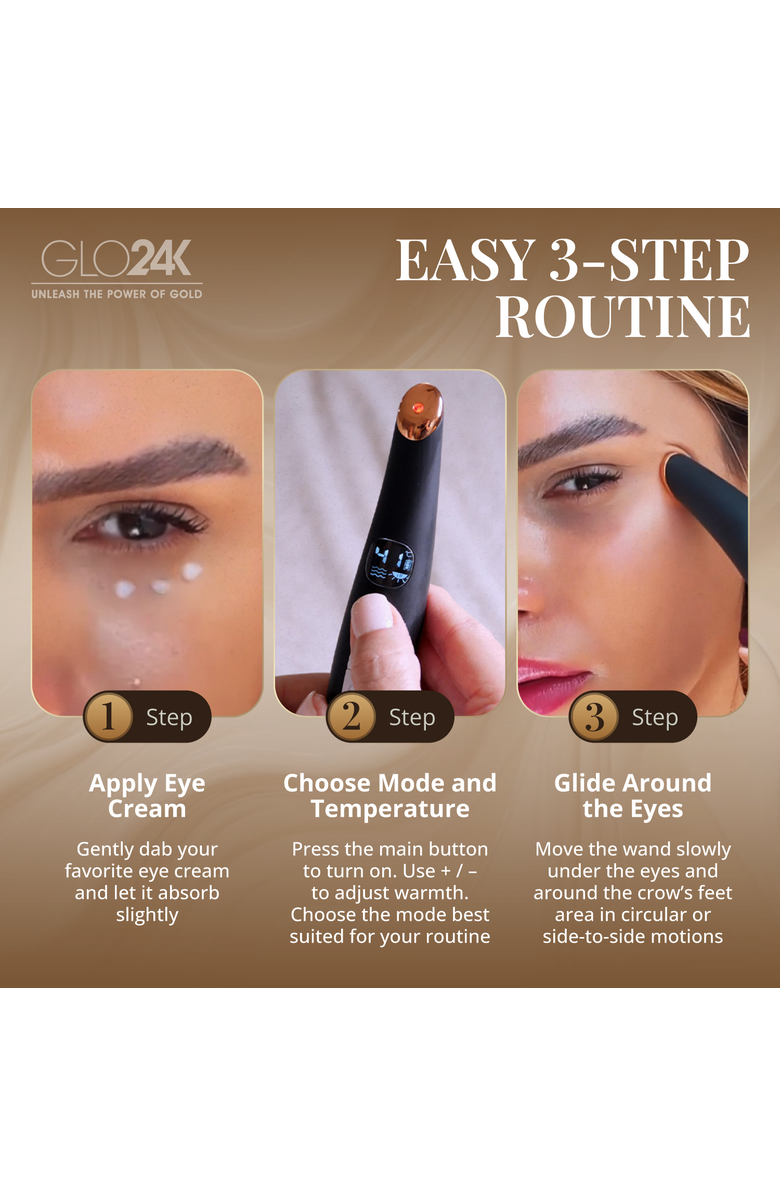 GLO24K UNLEASH THE POWER OF GOLD Triple Action Eye Care Therapy Wand, Alternate, color, Na