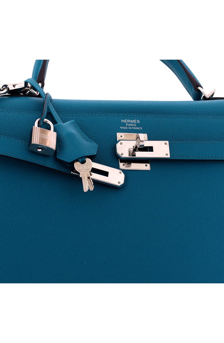 Pre-Owned Hermes Kelly Handbag Blue Epsom with Palladium Hardware 35, Alternate, color, Bleu Izmir
