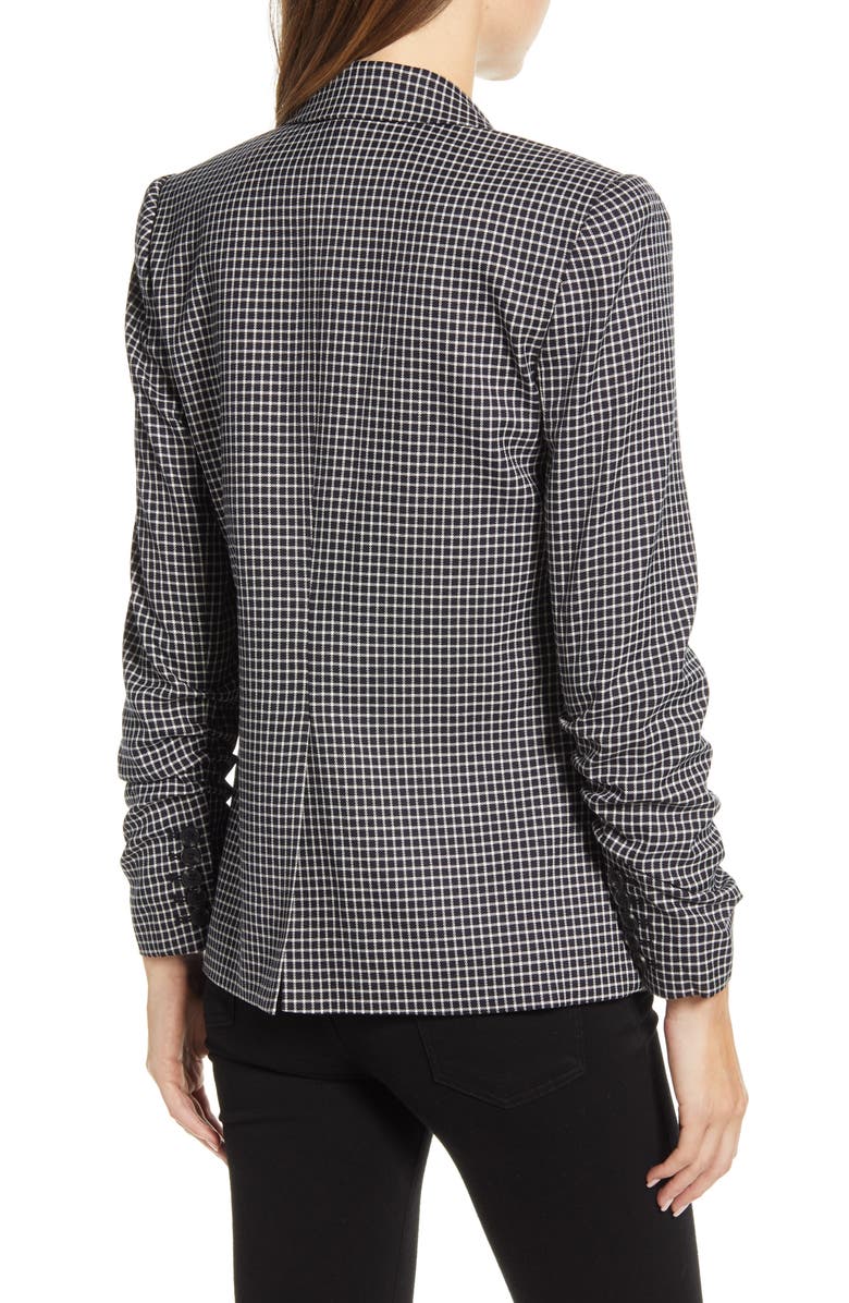 1.STATE Ruched Sleeve Windowpane Blazer, Alternate, color, 