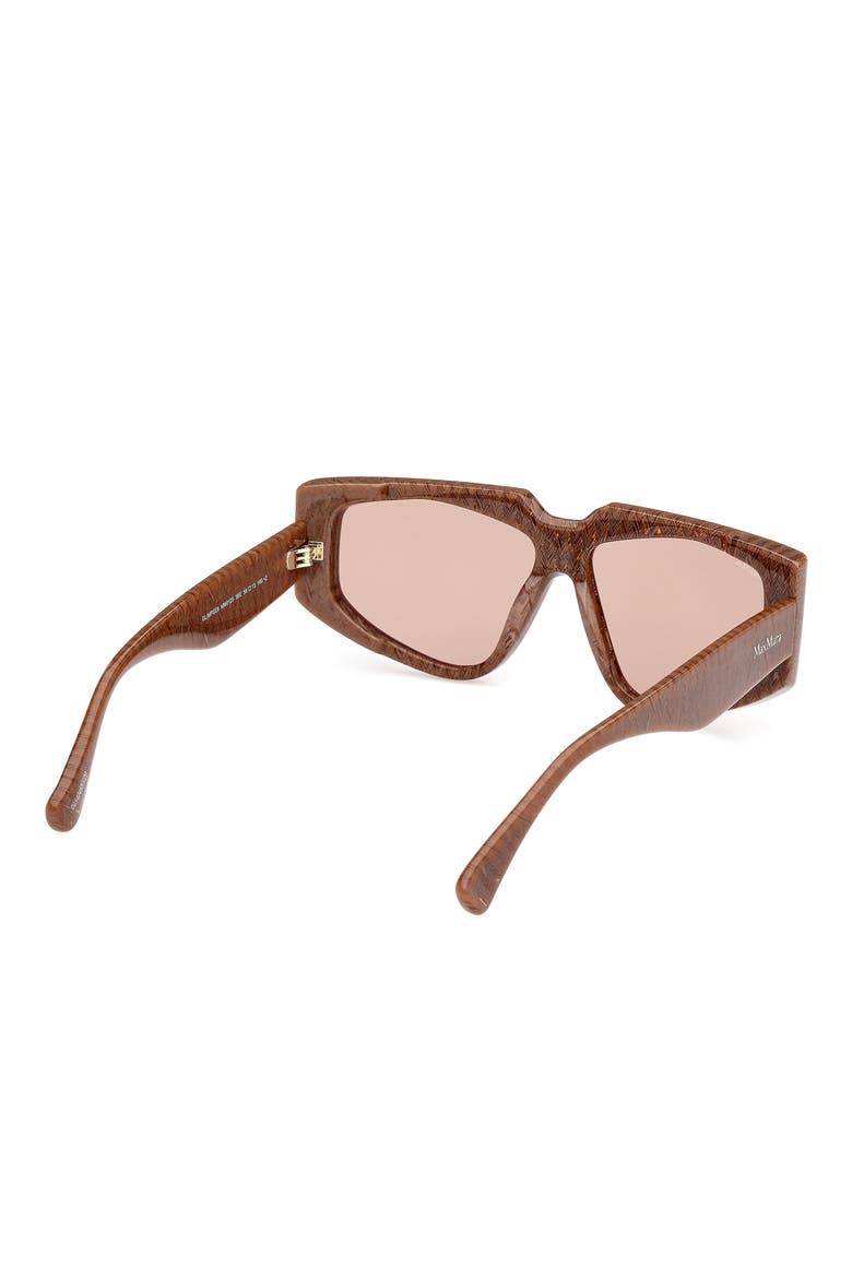 58mm Geometric Sunglasses, Alternate, color, BROWN CHEVRON / LIGHT BROWN