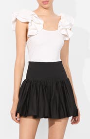 Alice + Olivia Tawny Ruffle Sleeve Bodysuit