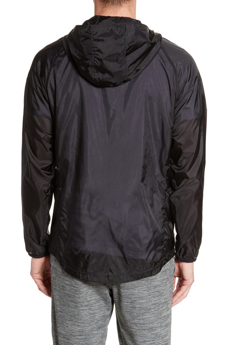 Zella Hooded Nylon Windbreaker, Alternate, color,