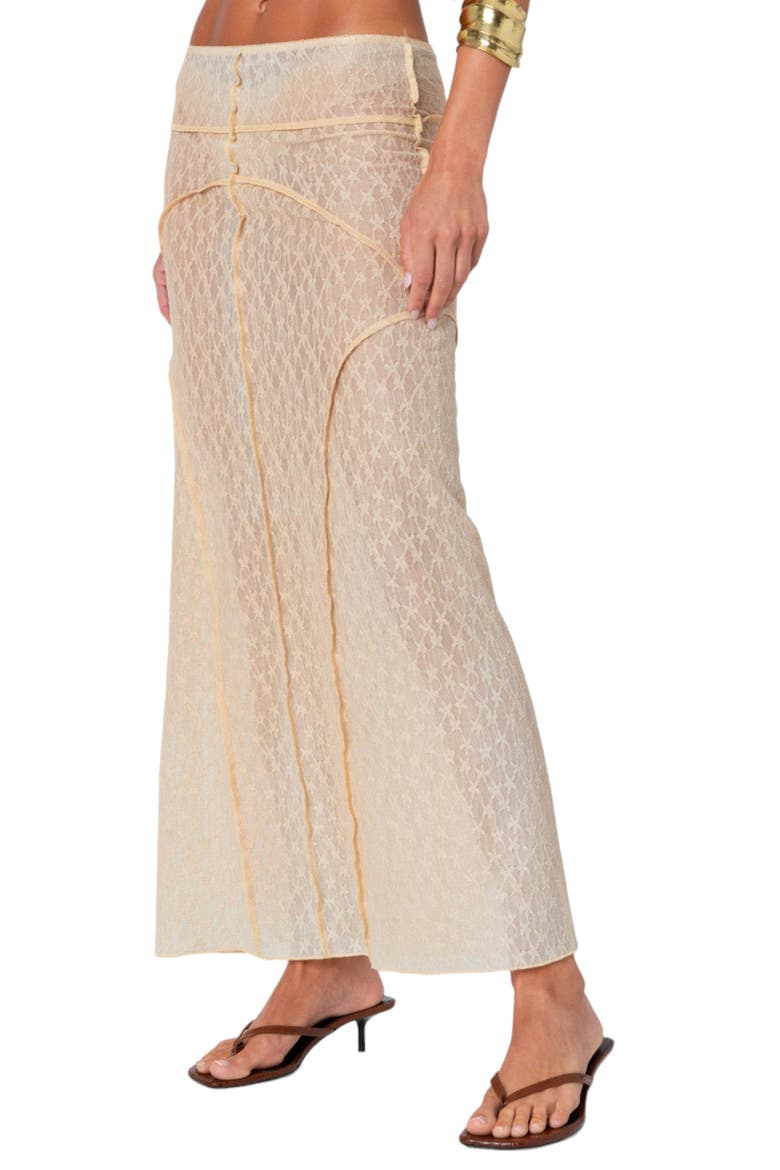 Inside Out Sheer Maxi Skirt, Alternate, color, BEIGE