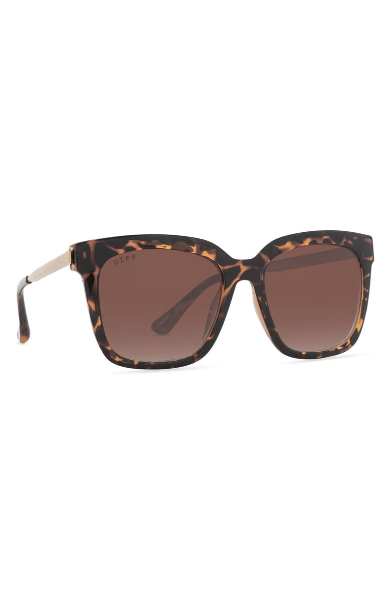 DIFF 54mm Hailey Square Sunglasses, Alternate, color, Tortoise