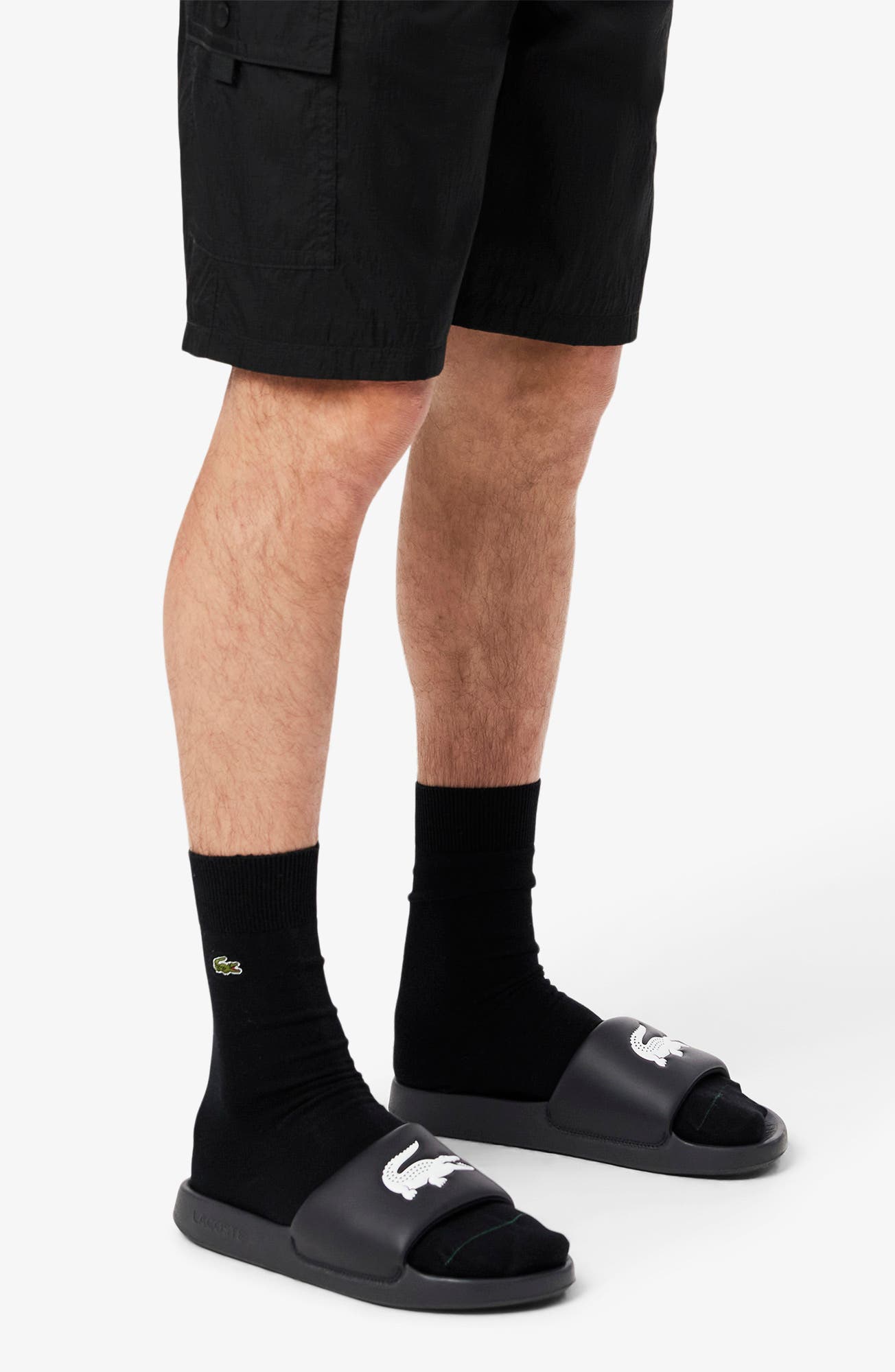 Serve Slide Sandal, Alternate, color, BLACK/ WHITE
